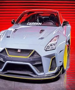 Grey Gtr Car paint by numbers