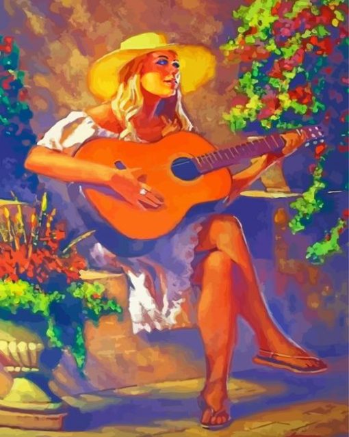 Guitarist Girl paint by numbers