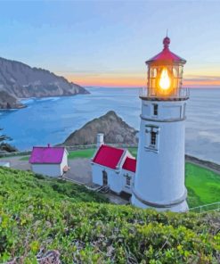 Haceta Head Lighthouse Oregon paint by numbers