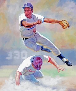 Jackie Robinson Dodgres Baseball paint by numbers