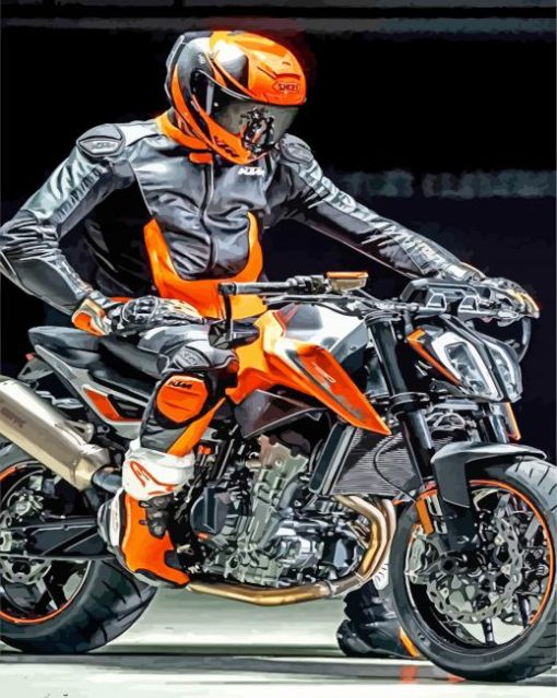 Ktm Duke Motocross paint by number