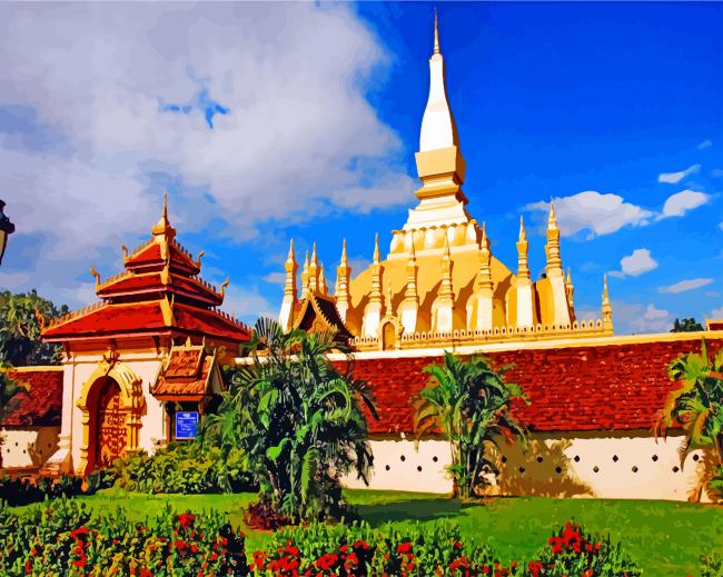 Laos Pha That Luang paint by numbers
