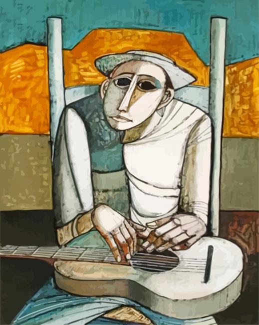 Lonely Guitarist Man paint by numbers