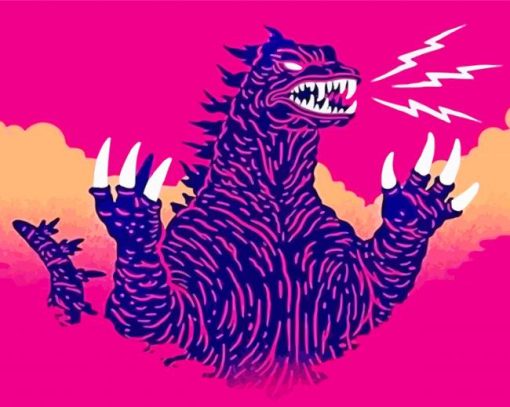 Mad Godzilla Illustration paint by numbers