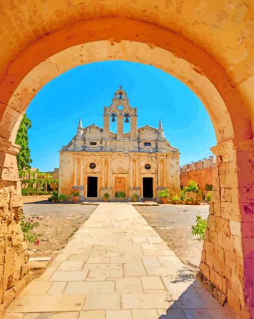 Main Church Arkadi Greece paint by numbers