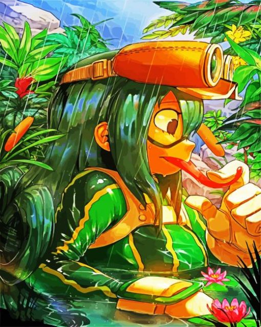 Cute Tsuyu Asui paint by numbers