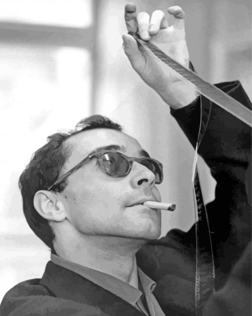 Monochrome Jean Luc Godard paint by numbers