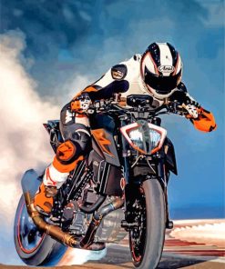 Motocross Riding A Ktm Duke paint by number