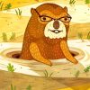 Nerdy Brown Groundhog paint by numbers