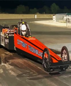 Orange Dragster paint by numbers