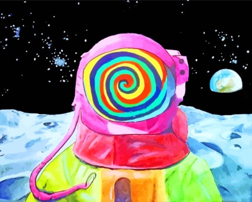 Psychedelic Astronaut paint by numbers