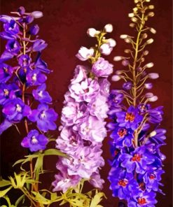 Purple Larkspur Flowers paint by numbers