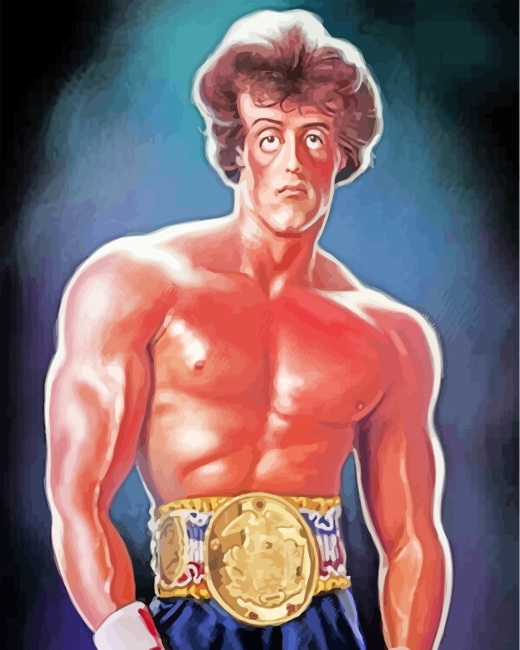 Rocky Balboa Caricature paint by number