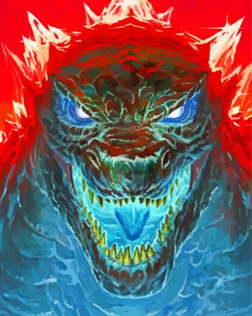 Scary Godzilla paint by numbers