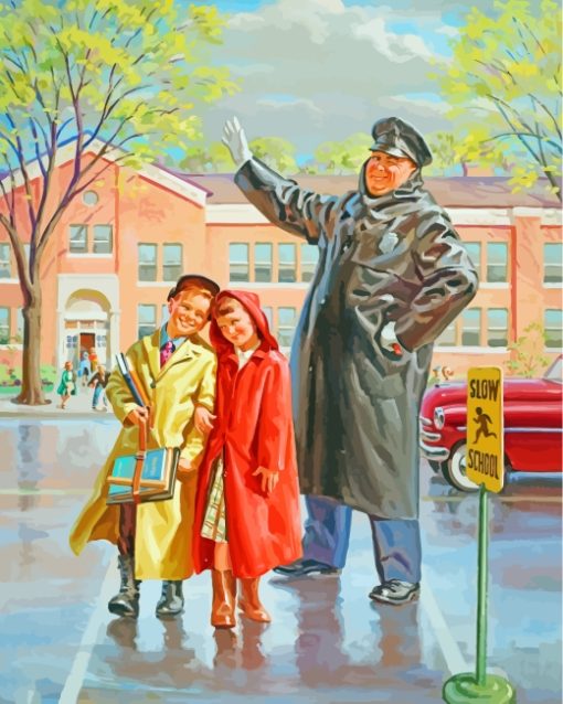 School Policeman paint by numbers