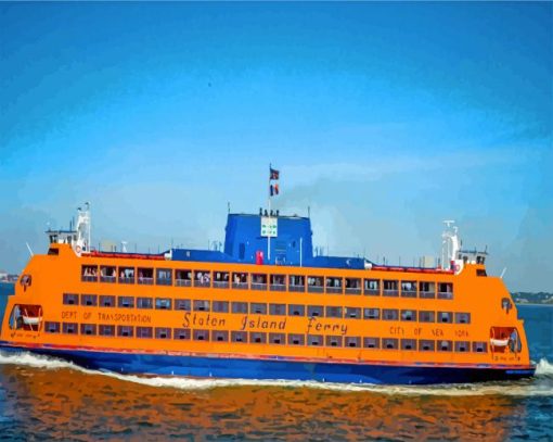 Staten Island Ferry Hoboken paint by numbers