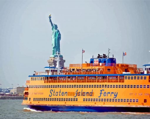 Staten Island Ferry Hoboken US paint by numbers