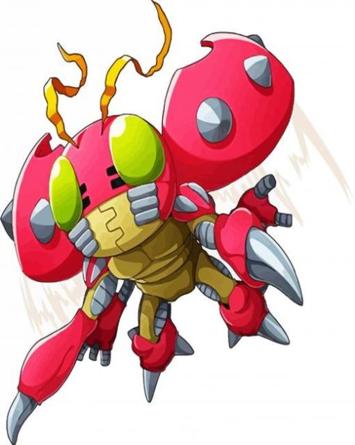 Tentomon Digimon paint by numbers