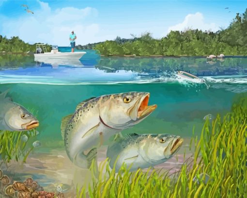 Trout Fishes paint by numbers