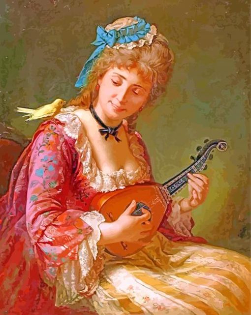 Vintage Musician Lady paint by numbers