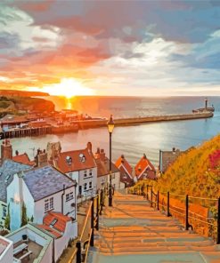 Whitby Harbour paint by numbers