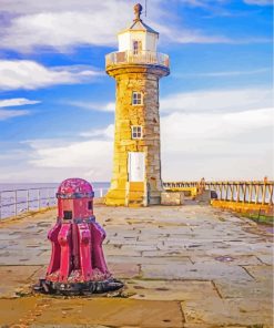 Whitby Abbey Lighthouse Paint by numbers