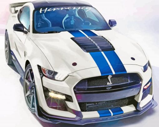 White shelby Gt500 paint by numbers