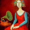 Woman And Gramophone paint by numbers