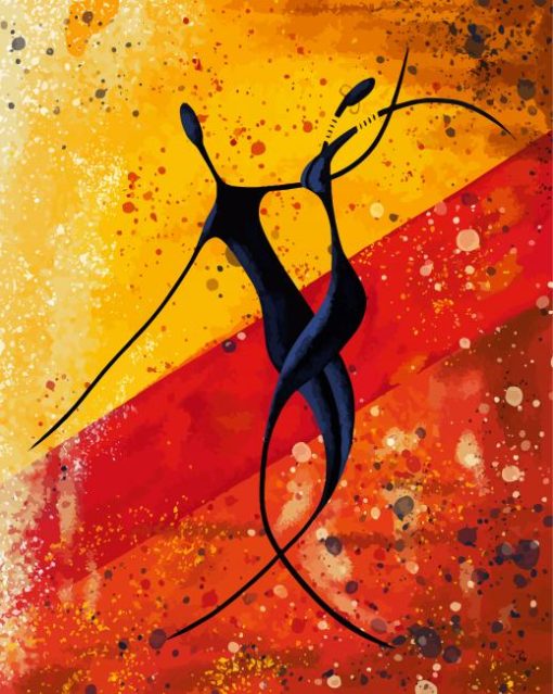 Abstract African Dancers paint by number