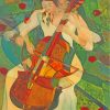 Abstract Cello Player paint by numbers