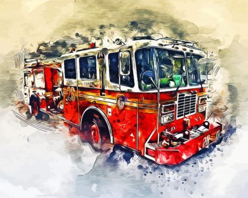 American Fire Truck paint by number