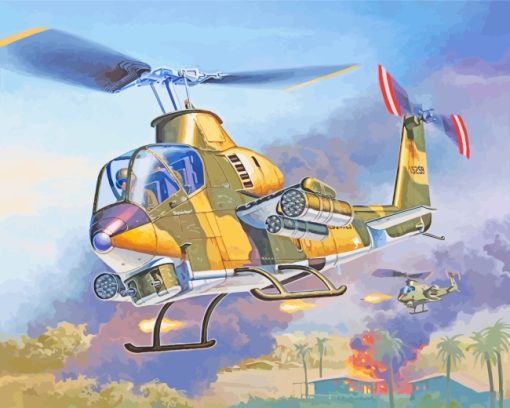 American Military Helicopters paint by numbers