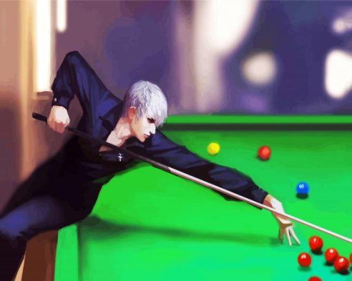 Anime Boy Billiard Player paint by numbers