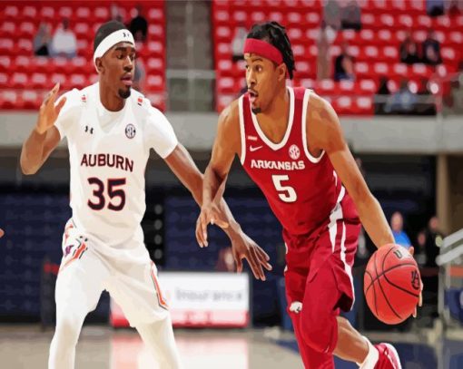 Arkansas Razorbacks Men S Player Vs Auburn Tigers paint by numbers