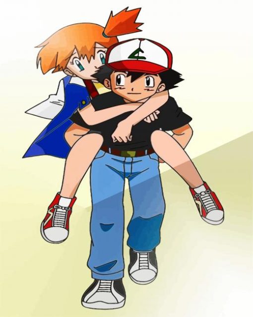 Ash And Misty Pokemon paint by number