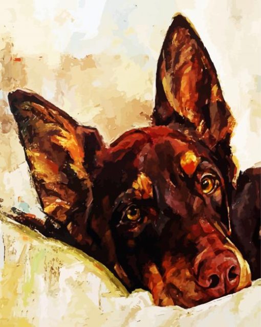 Australian Kelpie Dog Art paint by number