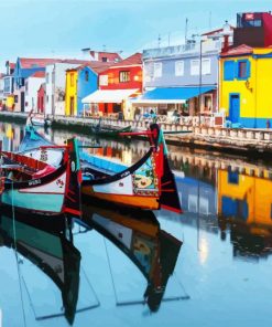 Aveiro Lagoon Boats paint by number