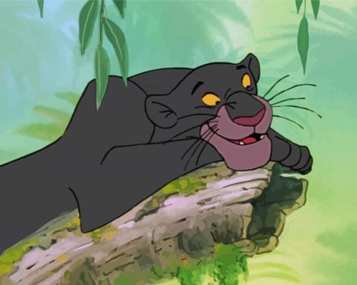 Bagheera Cartoon Character paint by number