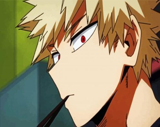 Bakugo Face From My Hero Academia paint by number