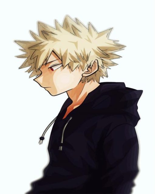 Bakugo Side Profile paint by number