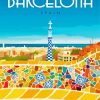 Barcelona Park Guell Gaudi paint by numbers