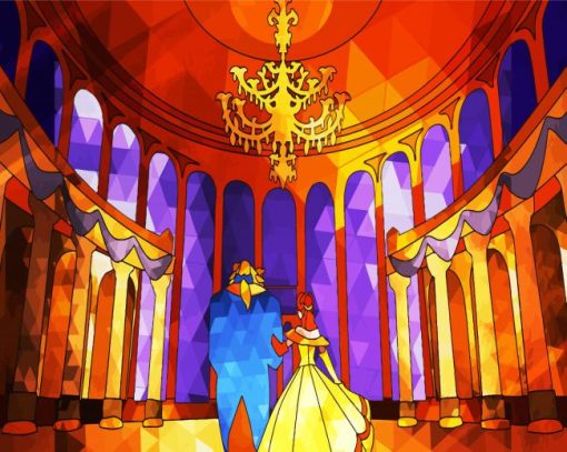 Beauty And The Beast In The Ballroom Art paint by numbers