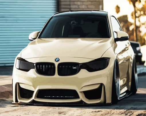 Beige BMW cars paint by number