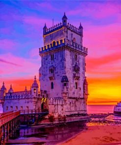 Belem Tower At Sunset paint by numbers