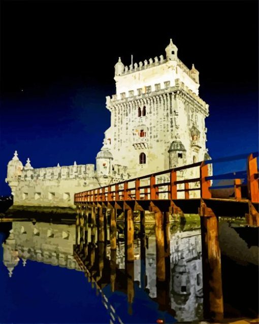 Belem Tower Building paint by numbers