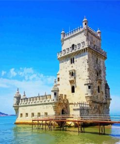 Belem Tower Lisbon Portugal paint by number