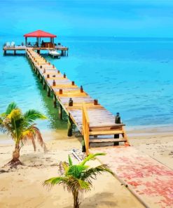 Belize Island Seascape paint by numbers