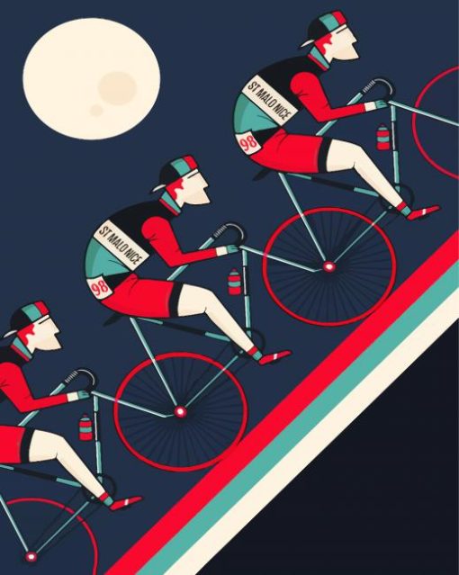 Bikers Climb paint by numbers