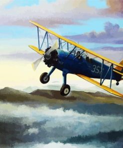 Biplane Art paint by number