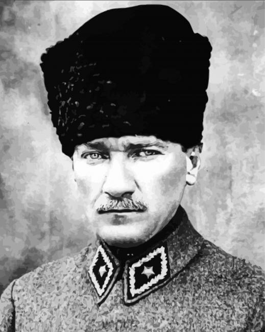 Black And White Mustafa Kemal Atatürk paint by number